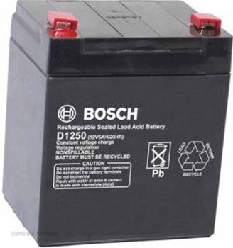 D1250	Batterie 12V, 5 Ah Bosch	Einbruchmeldesysteme